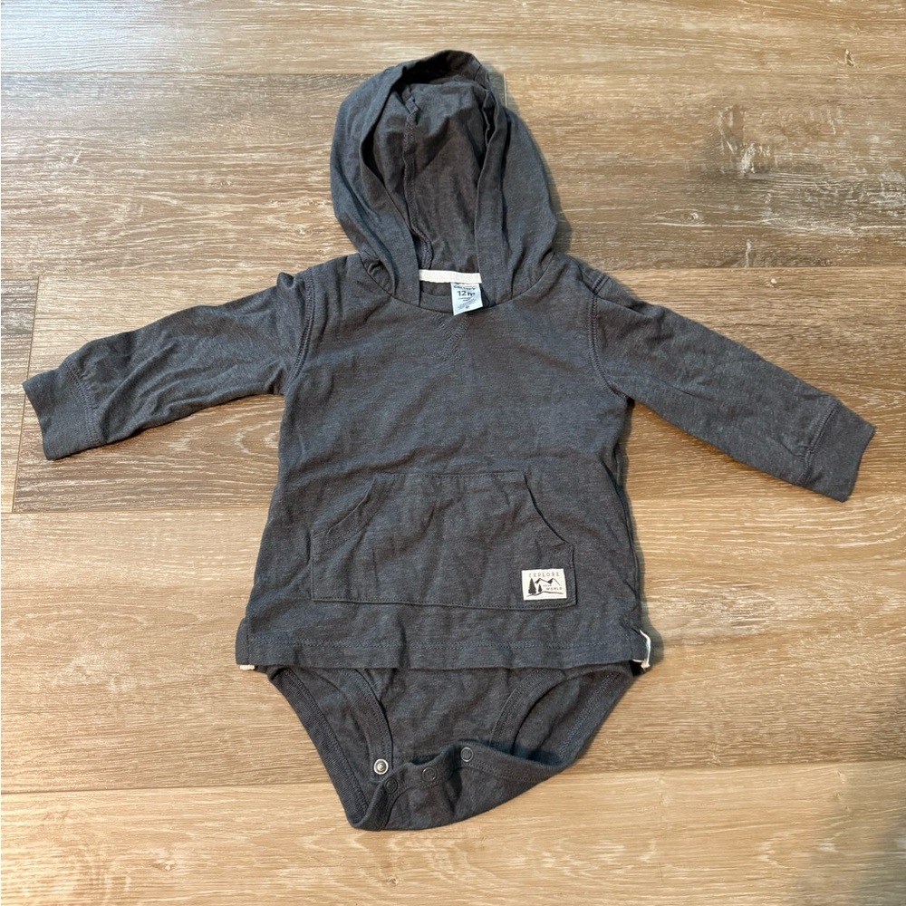 Carter’s Gray Hooded Baby Onesie